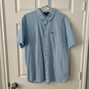 VOLCOM Button-up Collared Shirt Blue Color 100% Cotton Mens Size XL